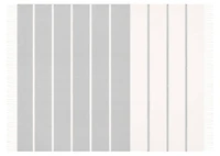 Reggie Striped Throw Ivory/Light Grey