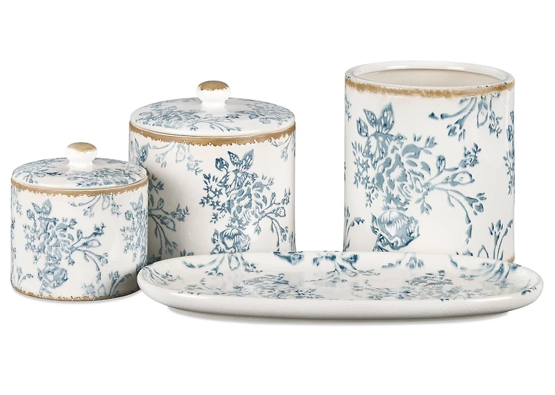 Chelsea Utensil Holder Ivory/Blue