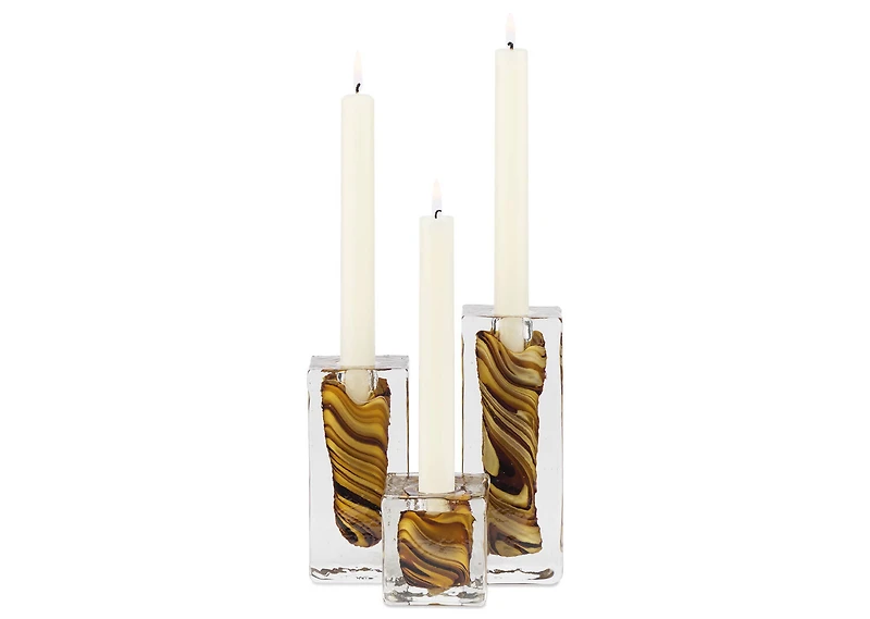 Lior Candle Holder Large Brown