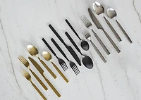 Hammered 5pc Cutlery Set Matte Black