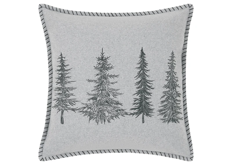 Trees Pillow 20x20 Light Grey