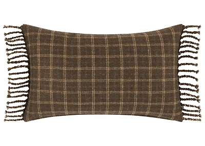 Charlton Plaid Pillow 14x24 Brown