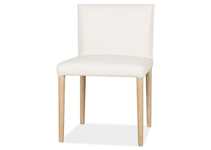 Marciona Lthr Dining Chair -Forega Wht