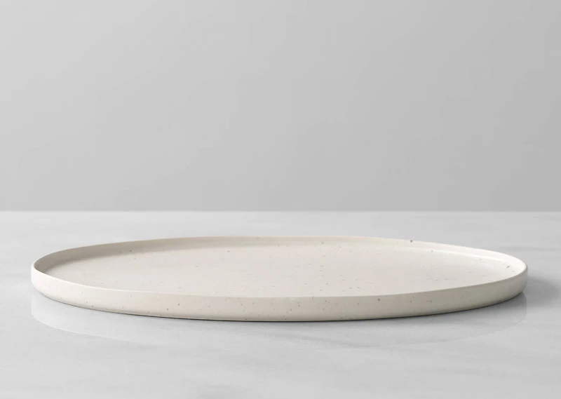 Saturna Oval Serving Platter White