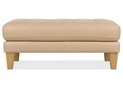 Carson Leather Ottoman -Zen Stone