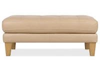 Carson Leather Ottoman -Zen Stone