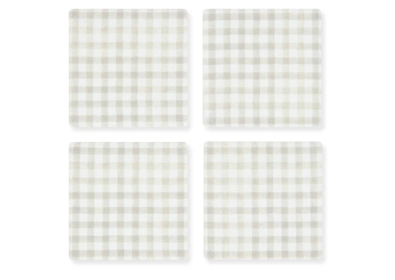 Gingham Coaster Set