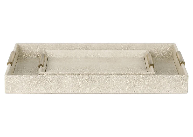 Burrell Faux Leather Tray Small Sand