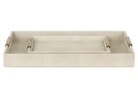 Burrell Faux Leather Tray Small Sand
