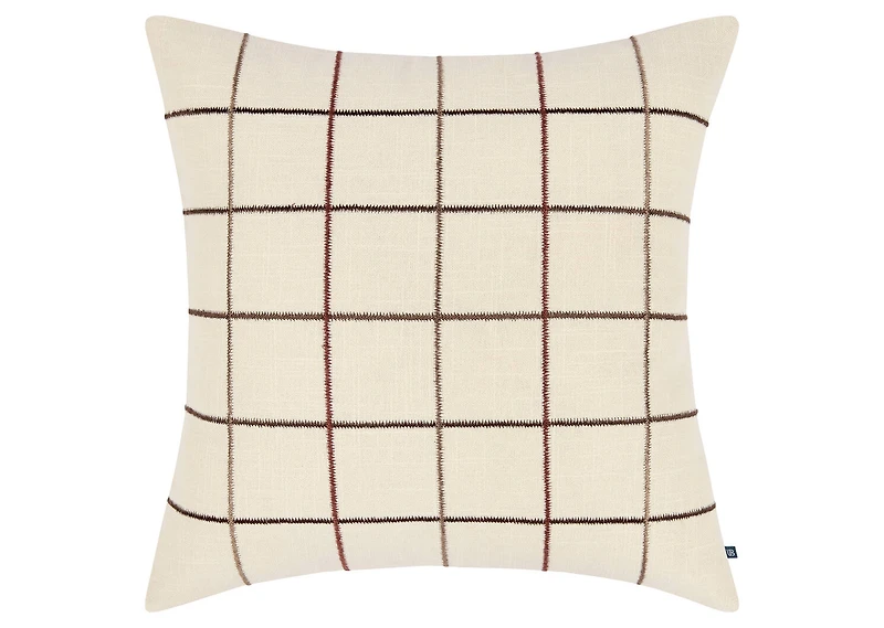 Eyre Cotton Plaid Pillow 20x20 Iv/Multi