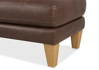 Carson Leather Ottoman -Wes Rum