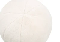 Tia Faux Fur Round Pillow Ivory