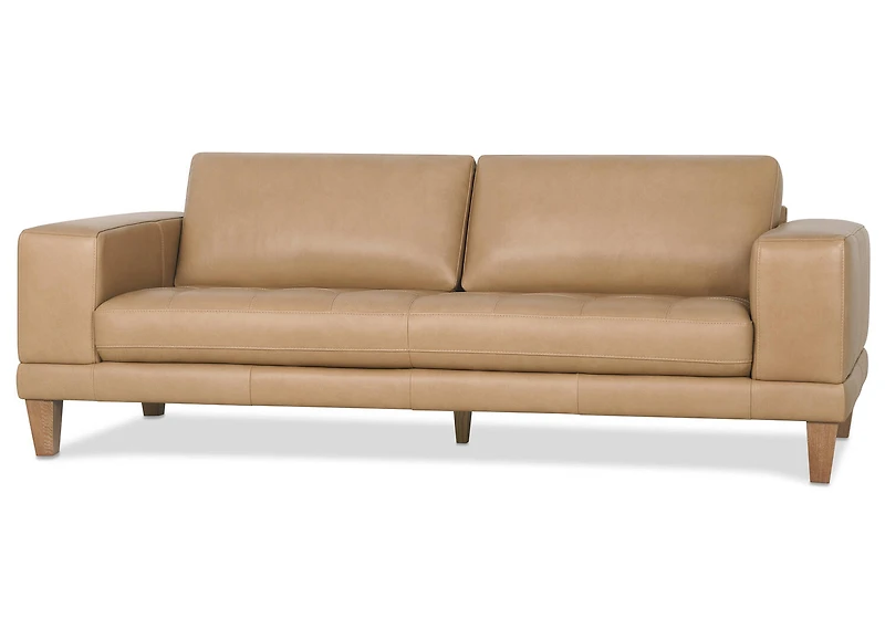 Carson Leather Sofa -Zen Stone