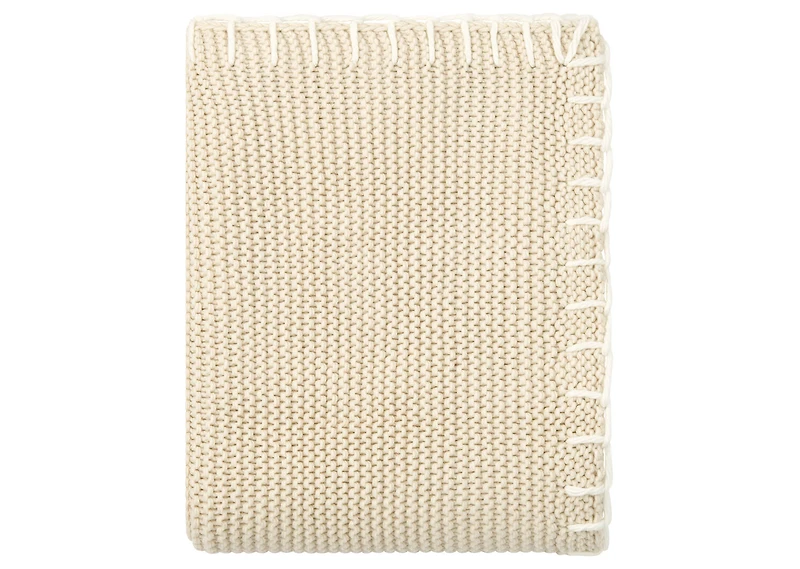 Chelsie Throw Sand/White