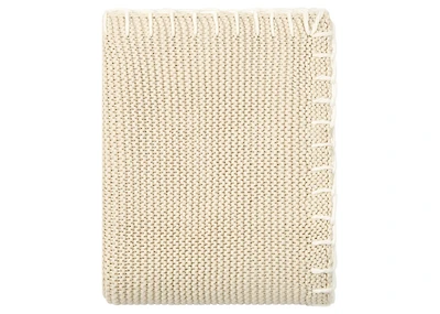 Chelsie Throw Sand/White