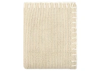 Chelsie Throw Sand/White