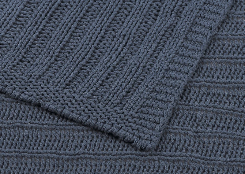 Emmons Cotton Throw Blue