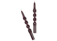 Twist Taper Candles Set Bordeaux
