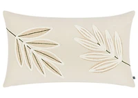 Cambria Cotton Leaf Pillow 14x24 Ivory