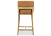 Ciera Leather Counter Stool -Olson Camel
