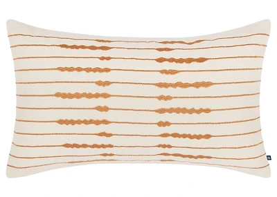 Zeb Cotton Pillow 14x24 Ivory/Brown