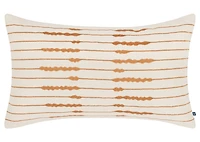 Zeb Cotton Pillow 14x24 Ivory/Brown