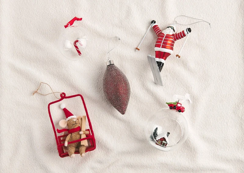 Santa Ski Ornament