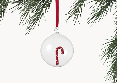 Candy Cane Globe Ornament