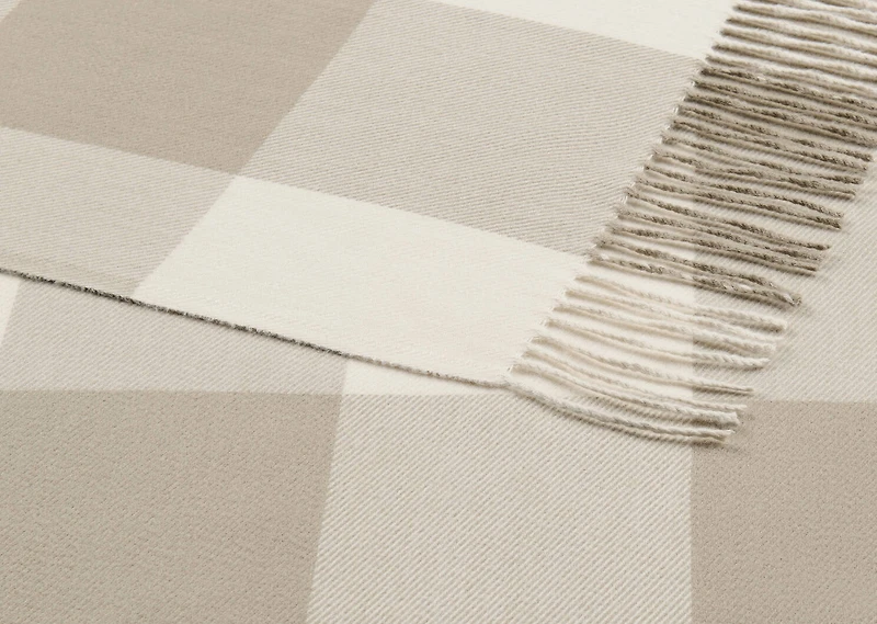Sabena Checkerboard Throw Ivory/Tan