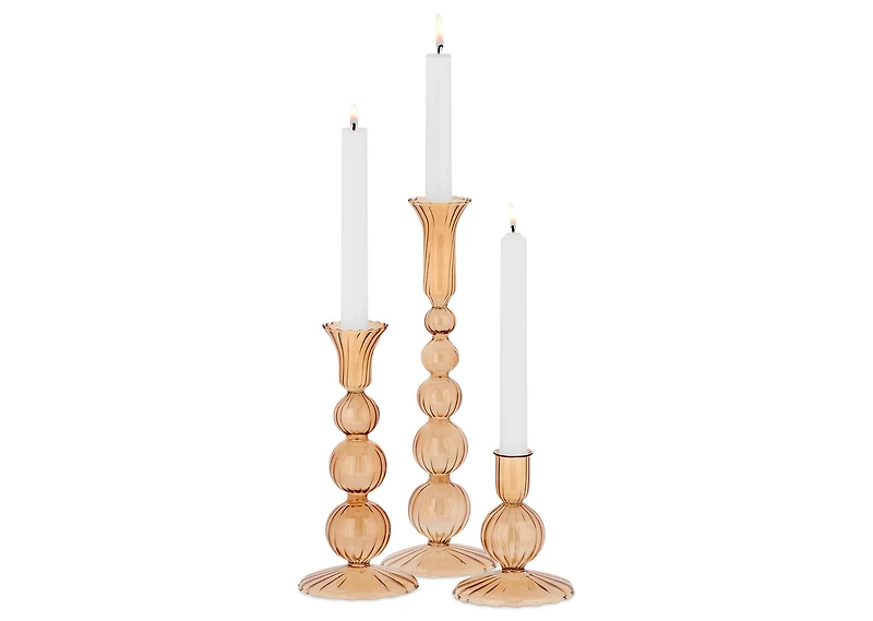 Betty Candle Holder Medium Amber