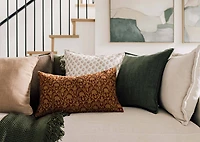 Kavya Cotton Pillow 14x24 Rust