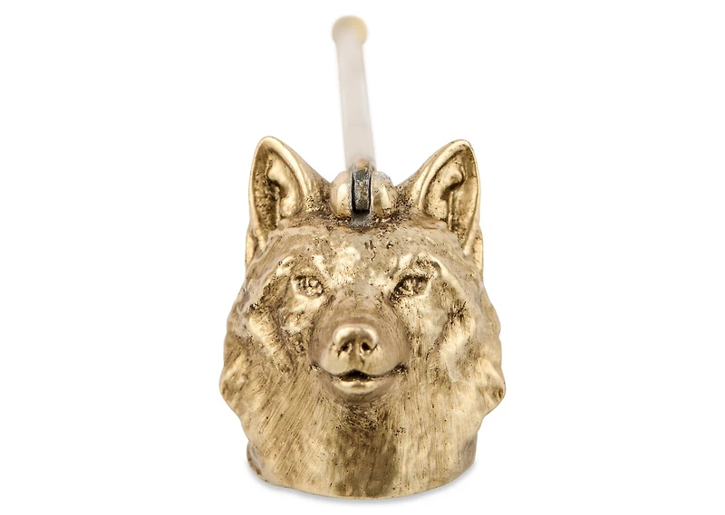 Wolf Candle Snuffer Brass