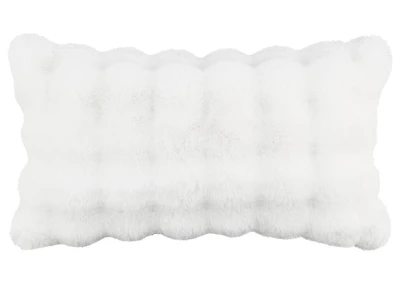 Zoey Faux Fur Pillow 14x24 White