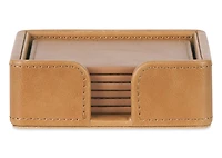 Riva Coaster Set with Holder Tan