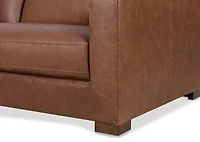 Gaetano Leather Sofa -Saddle Brown