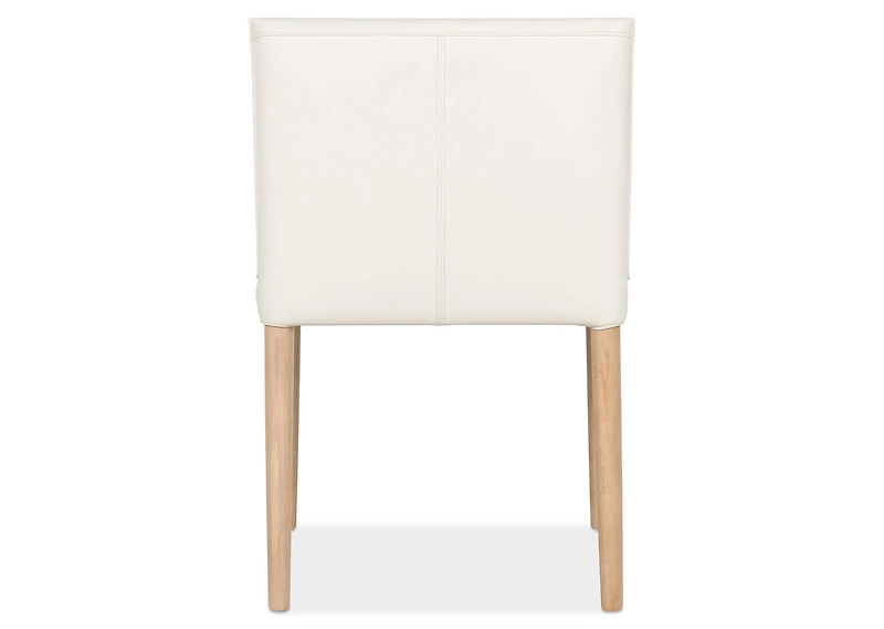 Marciona Lthr Dining Chair -Forega Wht