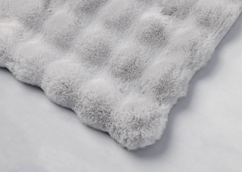 Zoey Faux Fur Throw Light Grey