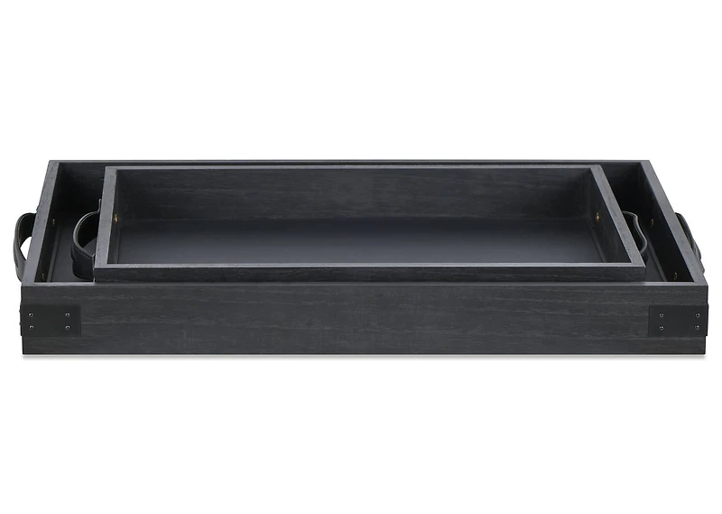 Beckett Wood Tray Large Black