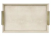 Burrell Faux Leather Tray Small Sand