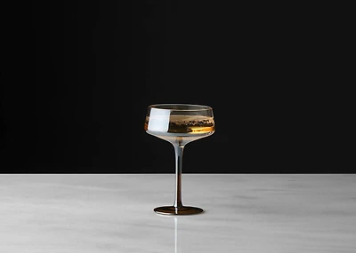 Abie Coupe Glass Topaz/Cognac