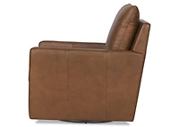 Sadie Leather Swivel Armchair -Arlo Rum