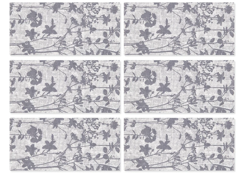 Erin Napkins Set of 6 Ivory/Grey