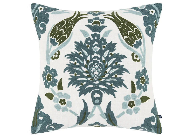 Manon Cotton Pillow 20x20 Iv/Blue/Pon