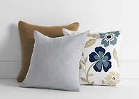 Suri Cotton Floral Pillow 20x20 Iv/Blue