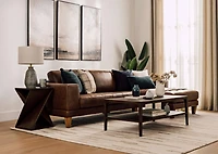 Carson Leather Sofa Chaise RCF -Wes Rum