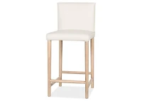 Marciona Lthr Counter Stool -Forega Wht