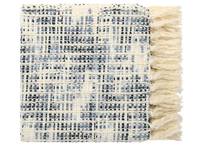 Mazie Throw Ivory/Sea Blue/Navy