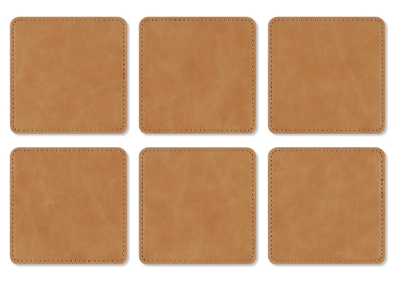 Riva Coaster Set with Holder Tan
