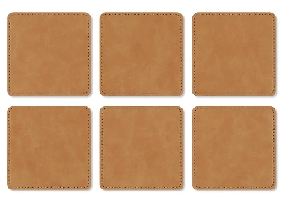 Riva Coaster Set with Holder Tan