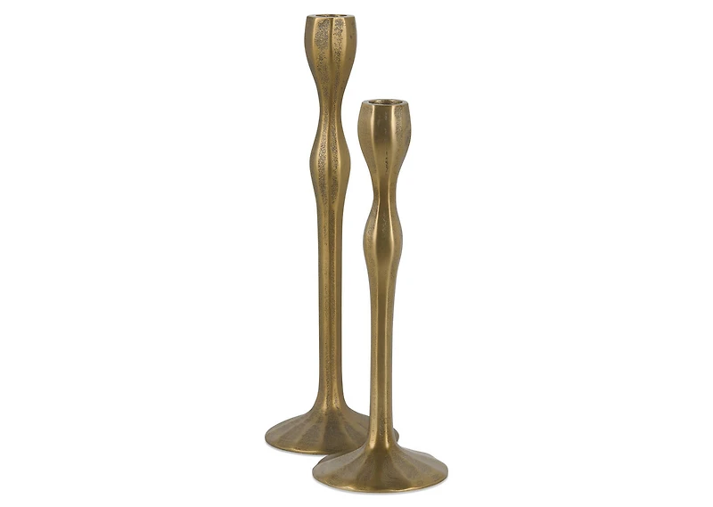 Ryah Candle Holder Tall Antiqued Brass